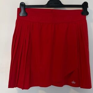 ALO Yoga Bold Red Pleated Skort